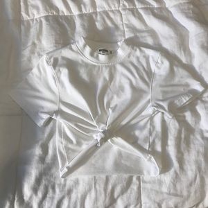 missguided cropped tie up knot top